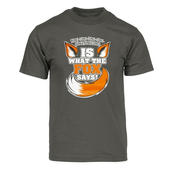 Mens What the Fox Says Short-Sleeve T-Shirt - Dark Grey - 3X-Large