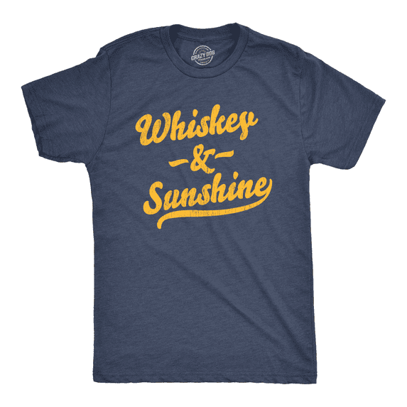 Mens Whiskey and Sunshine T Shirt Funny Summer Drinking Tee Graphic Tees