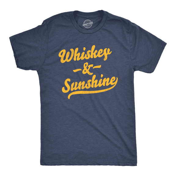 Mens Whiskey and Sunshine T Shirt Funny Summer Drinking Tee Graphic Tees