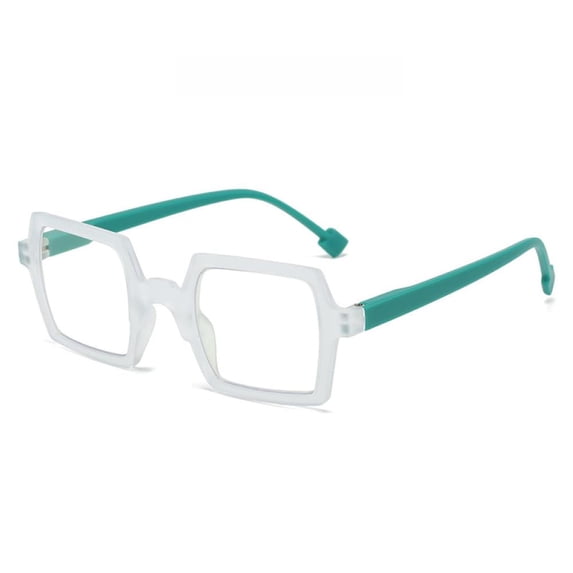 Mens White Green Personalized Oversized Square Reading Glasses Womens Spring Hinge Blue Light Blocking Readers +3.50
