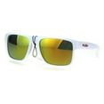 thumbnail image 1 of Mens White Kush Color Mirror Rectangular Sport Gangster Sunglasses Orange Red, 1 of 4
