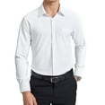 thumbnail image 1 of Mens White Long Sleeve Dress Shirts Stretch Business Shirt Button Down Wrinkle Free Formal Shirts, 1 of 9