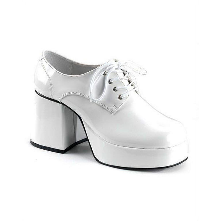Mens Platform Pimp Shoes White
