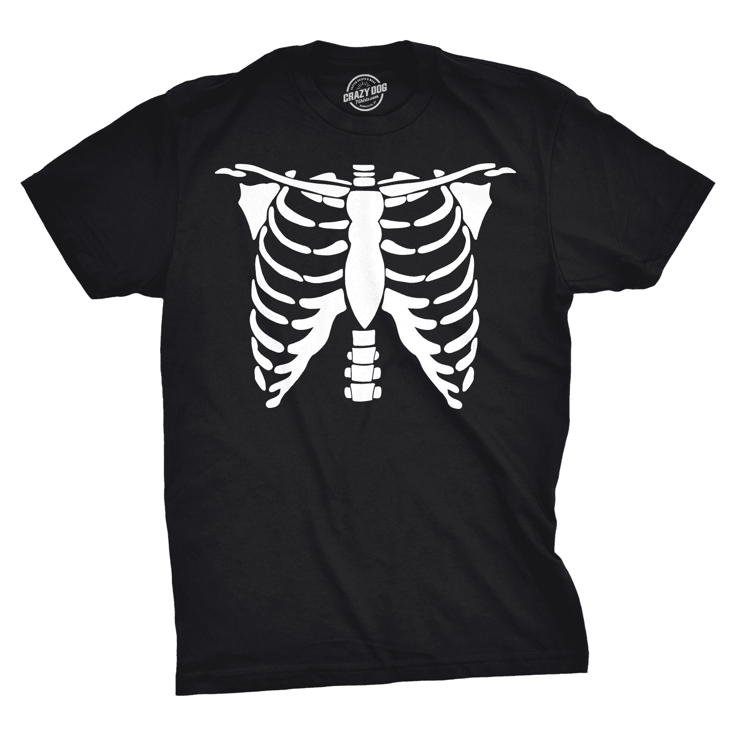 Mens White Skeleton Rib Cage Funny Halloween Costume T shirt