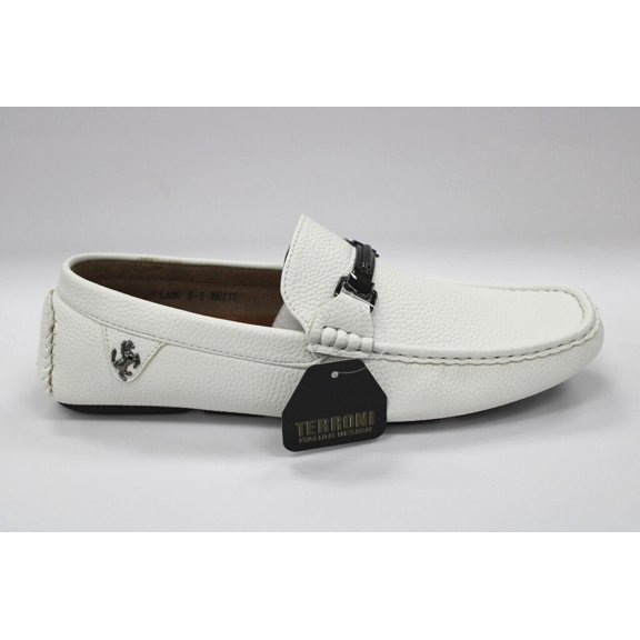 Mens White Slip On Wedding Party Loafers By Terroni LA86