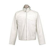 Mens White Snap Collar Leather Jacket SouthBeachLeather