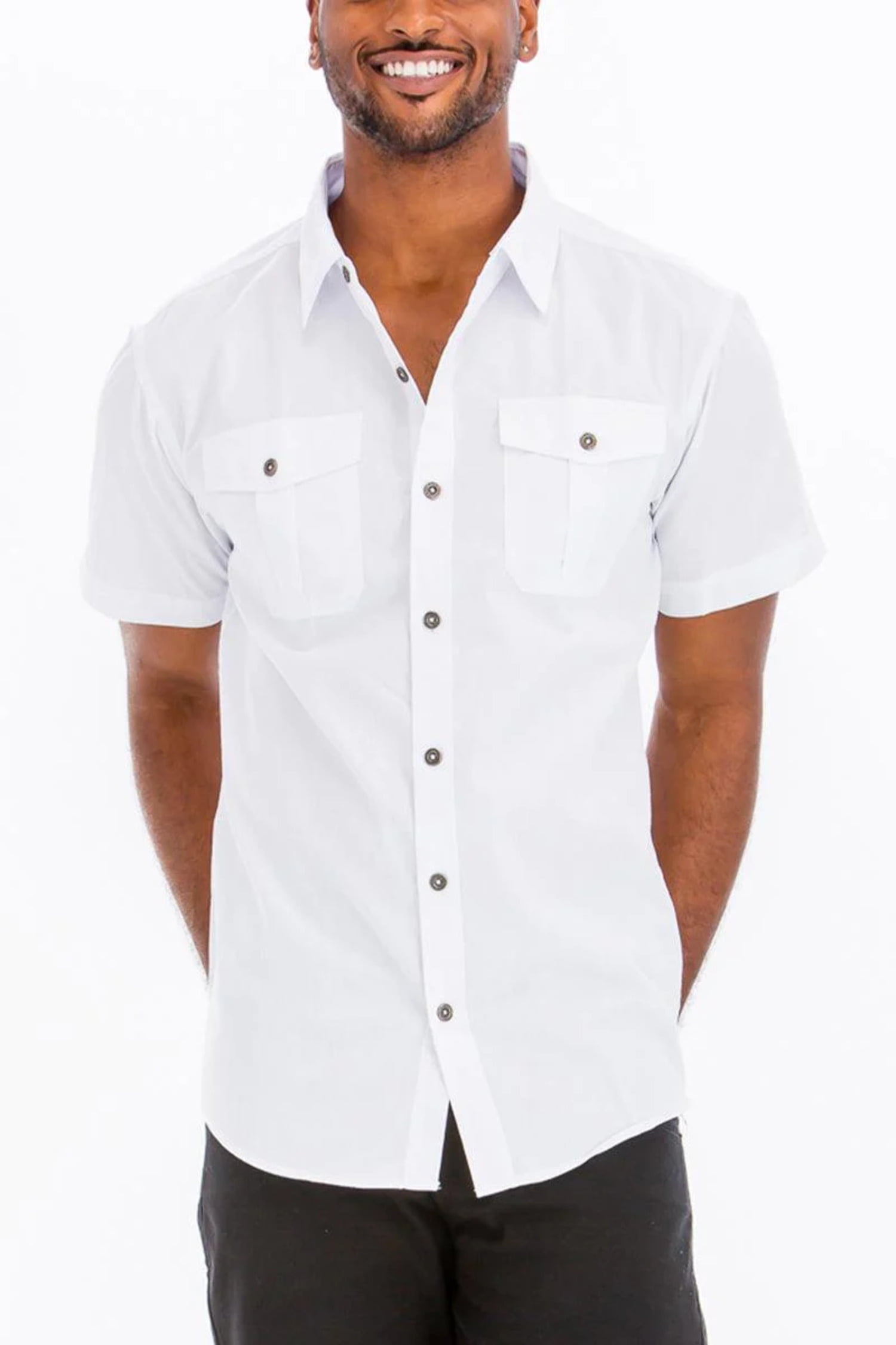 mens short sleeve two pocket shirts