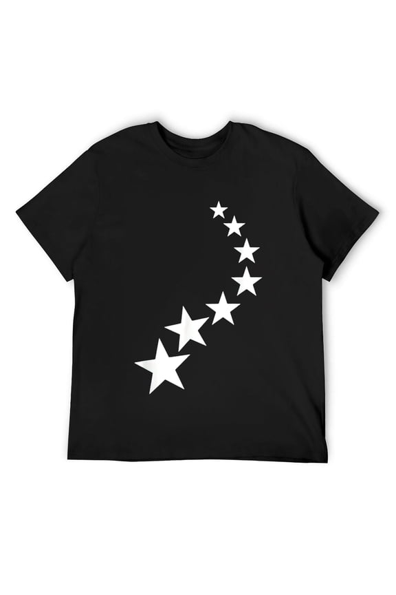 Mens White stars T-Shirt Black