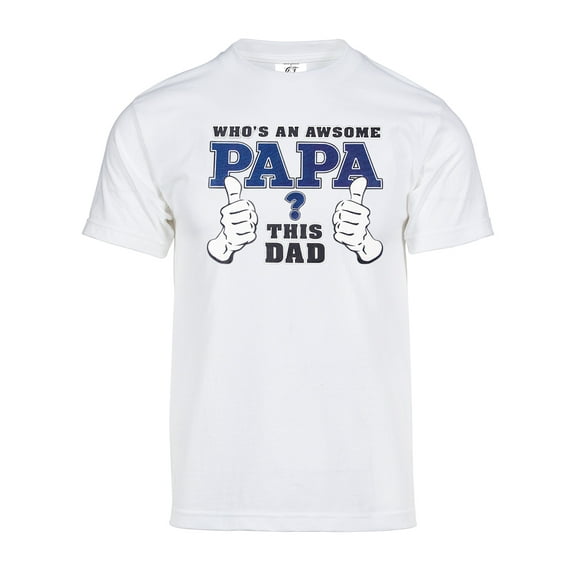 Mens Who's an Awesome Papa Short-Sleeve T-Shirt - White - 3X-Large