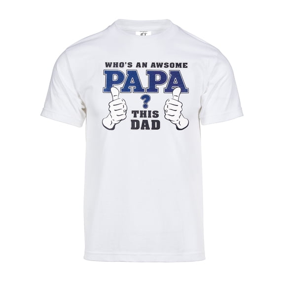 Mens Who's an Awesome Papa Short-Sleeve T-Shirt - White - Large