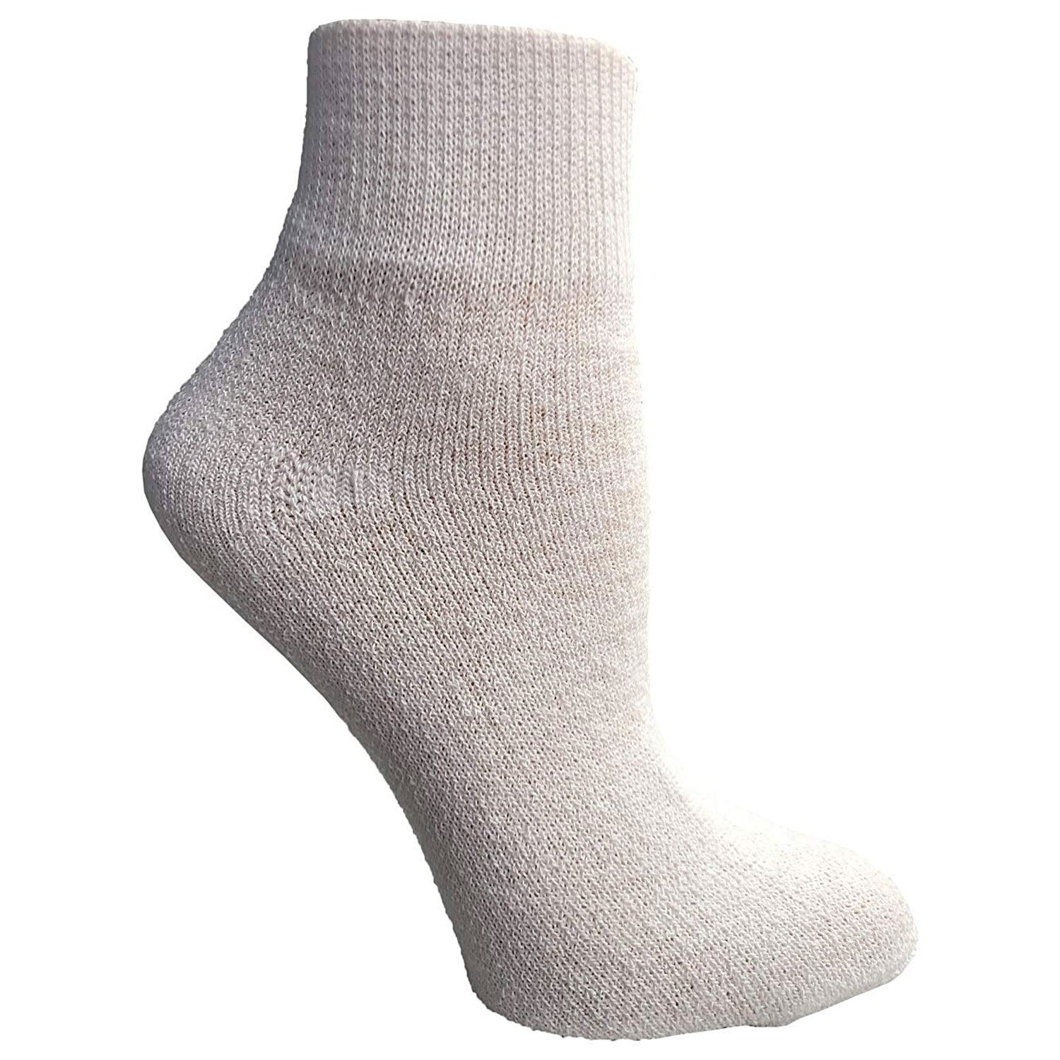 Mens Wholesale Cotton Quarter Ankle Socks - White Sport Ankle Socks For Men - 10-13 - 120 Pack