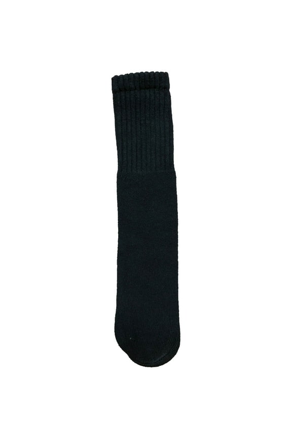 Mens Wholesale King Size Cotton Tube Socks - 24 Inch Black Athletic Tube Socks - 13-16 - 12 Pack