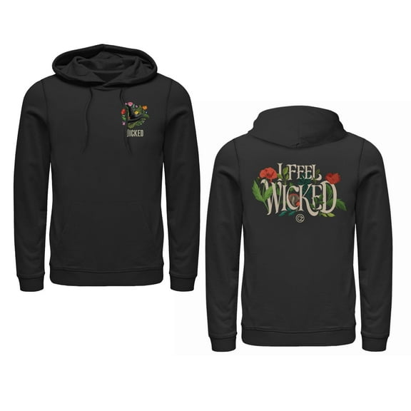 Mens Wicked: For Good Elphaba Floral Feel Lightweight Hoodie