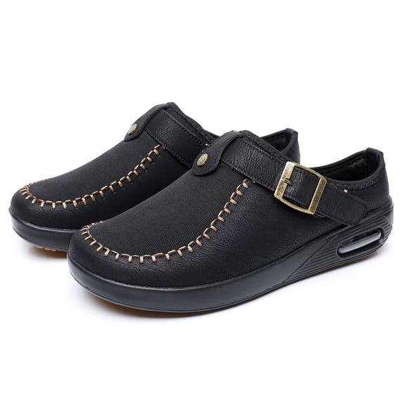 Mens Wide Clogs Diabetic Mules - Adjustable Buckle Strap Potato Shoes, Zero Drop Slip-On Clogs for Swollen Edema Feet, Wide Width Indoor & Outdoor Walking Shoes