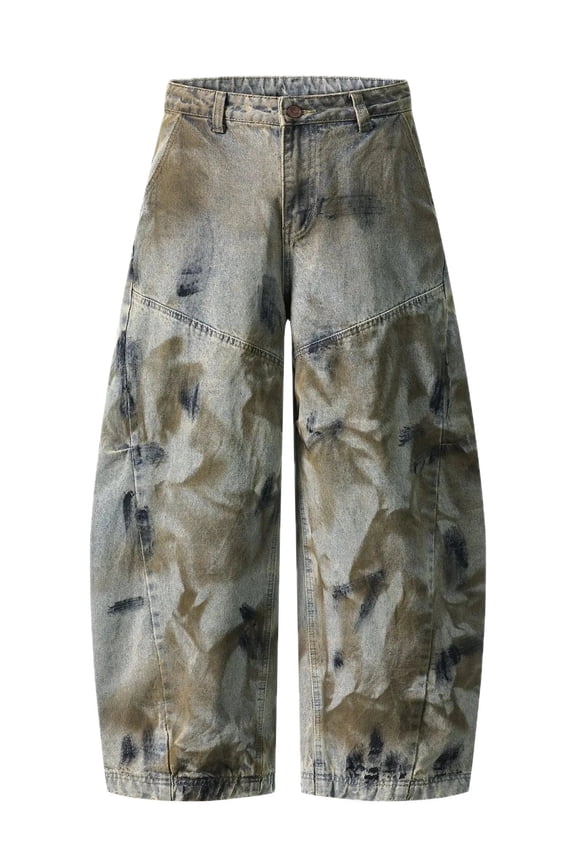 Mens Wide Leg Distressed Washed Denim Jeans Casual Wear Durable Trendy Fit Versatile Everyday Style Comfort Essentials
