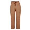 thumbnail image 1 of Mens Wide Leg Linen Pants with Pockets Elastic Waisted Drawstring Lightweight Beach Pant Casual Summer Trouser (XL, Brown), 1 of 6