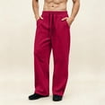 thumbnail image 1 of Mens Wide Leg Sweatpants Drawstring Elastic Waist Loose Open Bottom Casual Soft Pants Straight Leg Uncuffed Lounge Athletic Workout Street Sweat Pants with Pockets, 1 of 6