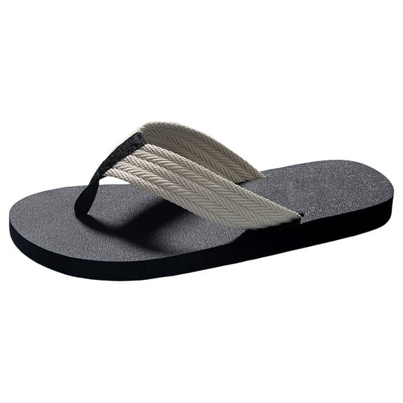 Mens Wide Slippers Men Summer Casual Outside Wear Beach Non Slip Breathable Flip Flops Clip Toes Big Size Flat Bottom Slippers Sandals