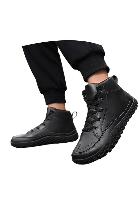 Mens Wide Toe Barefoot Boots with Zero Drop Sole for Outdoor Camping Hiking Walking Non- Waterproof