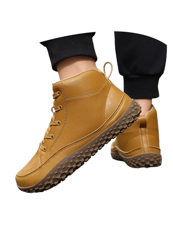 Mens Wide Toe Barefoot Boots with Zero Drop Sole for Outdoor Camping Hiking Walking Non- Waterproof