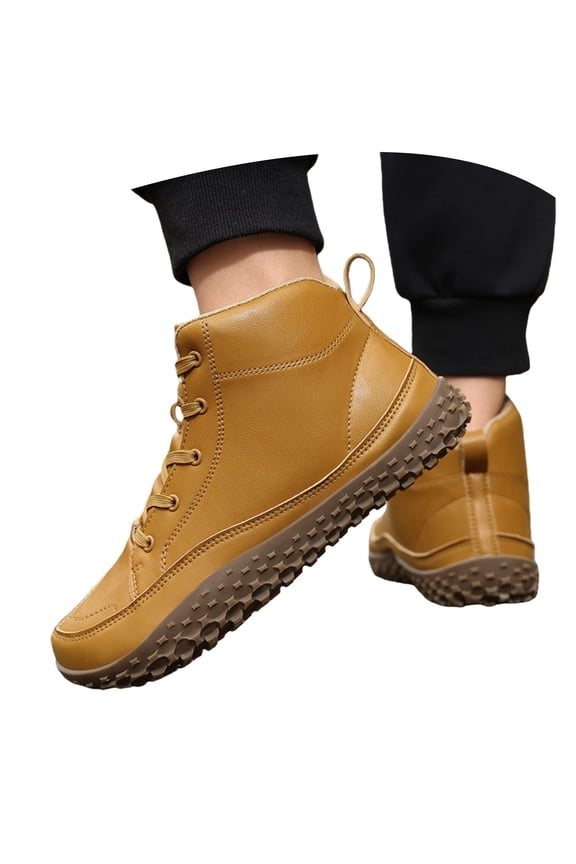 Mens Wide Toe Barefoot Boots with Zero Drop Sole for Outdoor Camping Hiking Walking Non-Slip Waterproof