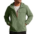 thumbnail image 1 of Mens Windbreak Lightweight Sun Protection Running Jackets with Zip Pocket, Workout Track Hoodie Athletic Gym Sweatshirts Men Army Green, 1 of 9