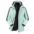 thumbnail image 1 of Mens Windbreaker Detachable Cap And Windproof Thick Three-in-one Jacket Outdoor Sports Warm Jacket Green 2XL Windbreakers for Men, 1 of 5