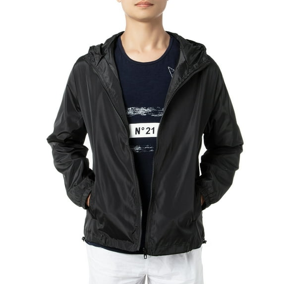 Mens Windbreaker Jacket, Outdoor Sport Bomber Jacket Lightweight Packable Zip-up Hooded Coat Windproof Dustproof Jackets