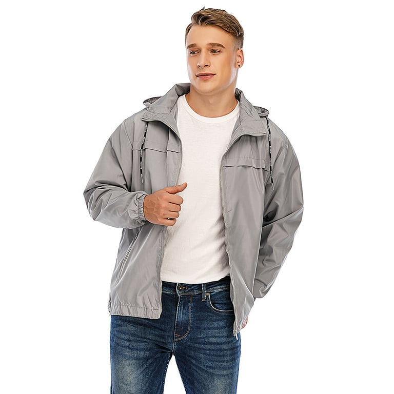 Mens Windbreaker Jacket Outdoor Sport Bomber Jacket Lightweight Packable Zip up Outdoor Sport Jacket Men s Active Windbreaker Jacket Coat Hoodies