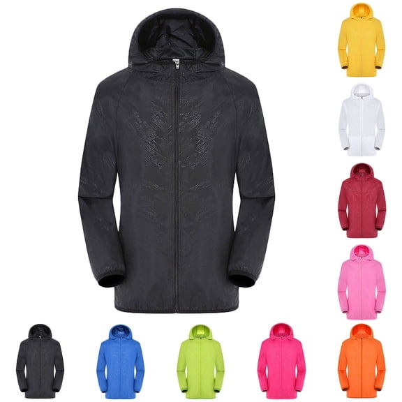 Mens Windbreaker Jackets Lightweight Jacket,Wind/Rain/ Dustproof, Uv Protection Ideal Outdoor Outfit(Black L)