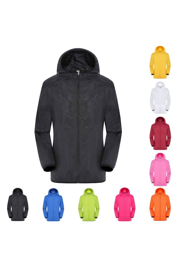 Mens Windbreaker Jackets Lightweight Jacket,Wind/Rain/ Dustproof, Uv Protection Ideal Outdoor Outfit(Black XXXXL)