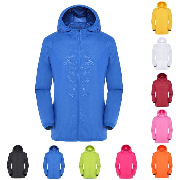 Mens Windbreaker Jackets Lightweight Jacket,Wind/Rain/ Dustproof, Uv Protection Ideal Outdoor Outfit(Blue M)