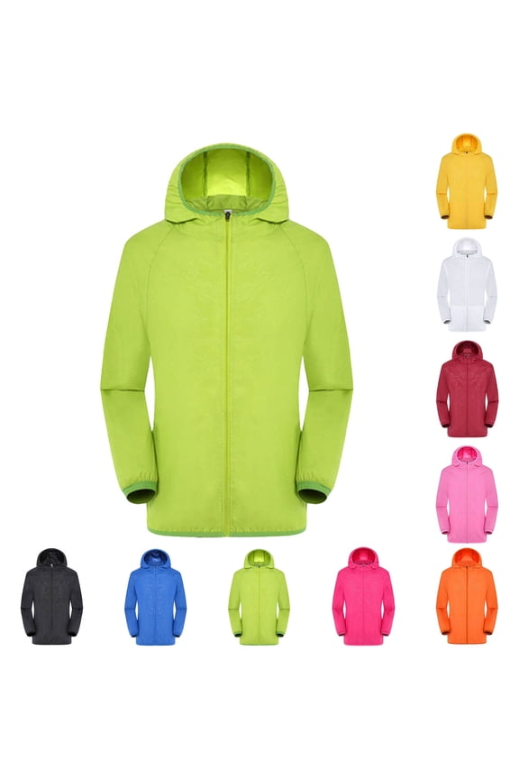 Mens Windbreaker Jackets Lightweight Jacket,Wind/Rain/ Dustproof, Uv Protection Ideal Outdoor Outfit (Green S)
