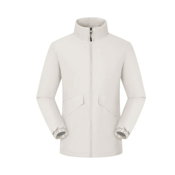 Mens Windbreaker Jackets Lightweight Men's Solid Color Outdoor Climb Pocket Zipper Long Sleeved Jacket Casual Trendy Warm Fall Winter jacket Men's Clothing Nice Tops for Men