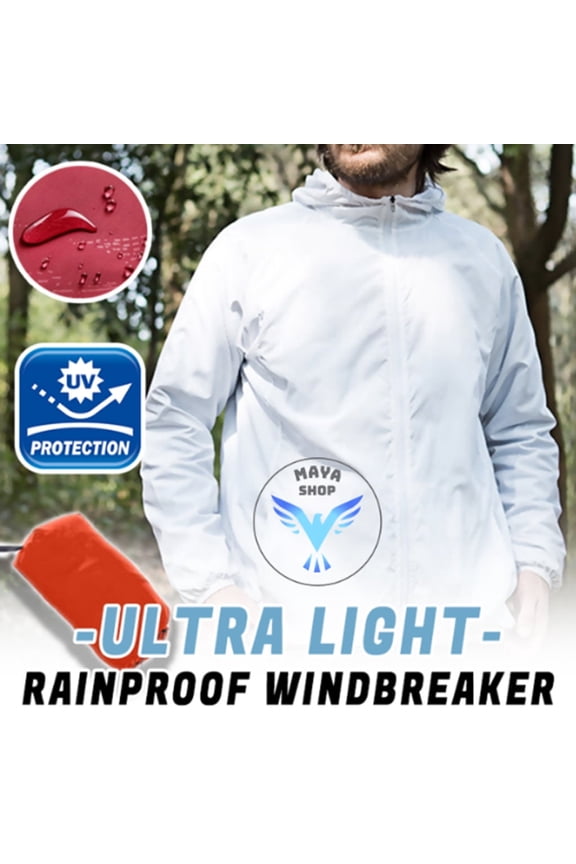 Mens Windbreaker Jackets Long Sleeve Hooded Cycling Sun Protection Lightweight Outdoor Windproof Rainproof Skin Jacket Yellow S
