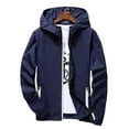 thumbnail image 1 of Mens Windbreaker Jackets Packable Waterproof Zipper Hooded Rain Coats BU2 S, 1 of 3