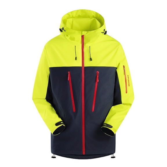 Mens Windbreaker Jackets Spring And Charge Coat Thin Outdoor Mountaineering And Riding Windproof Work Coat Windbreaker Jackets for Men Yellow S