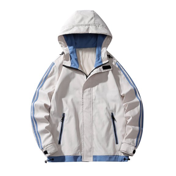 Mens Windbreaker Jackets Spring And Coat Thin Outdoor Mountaineering And Riding Windproof Work Coat Khaki 3XL Windbreaker Jackets for Men