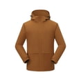thumbnail image 1 of Mens Windbreaker Jackets Windbreaker Front-Zip Jacket Man Solid Color Three Prevention Cottoning Climbing Wear As One Down Cotton Intensification Warm Outdoor Jacket Coffee XL, 1 of 8