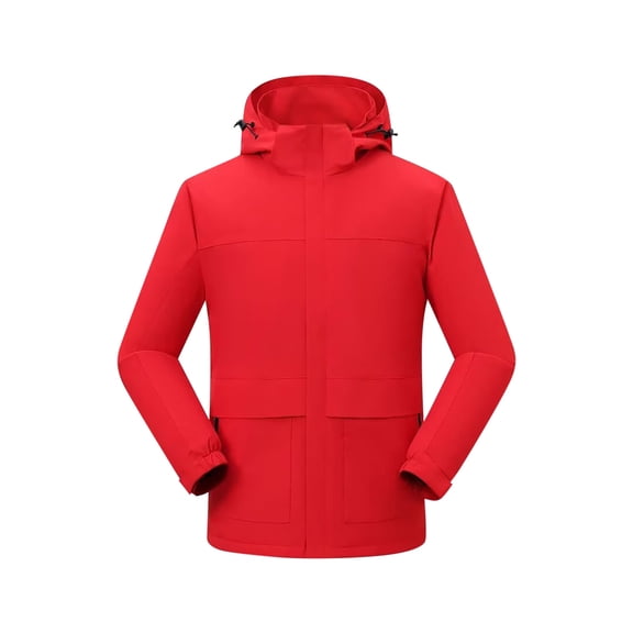 Mens Windbreaker Man Solid Color Three Prevention Cottoning Climbing Wear As One Down Cotton Intensification Warm Outdoor Jacket Red S Windbreakers for Men