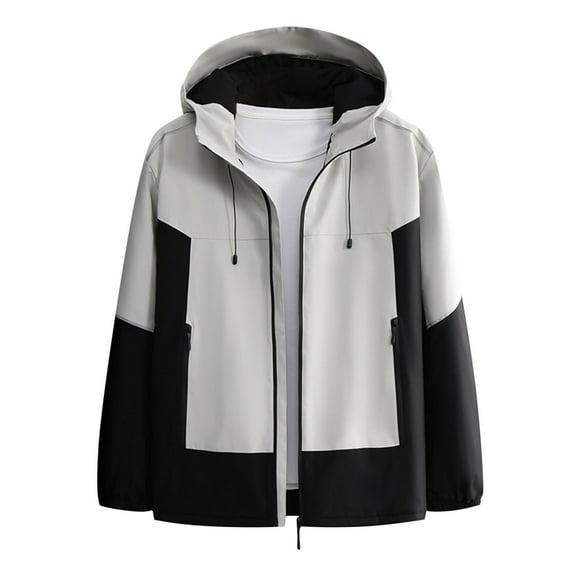 Mens Windbreaker Man Solid Color Three Prevention Cottoning Climbing Wear As One Down Cotton Intensification Warm Outdoor White M Windbreakers for Men