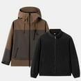 thumbnail image 1 of Mens Windbreaker Outdoor Three In One Hiking Jacket Windproof Jacket Warm And Thick Long Sleeved Hooded Casual Jacket/jacket Coffee L Zip Front Windbreaker Jacket, 1 of 5