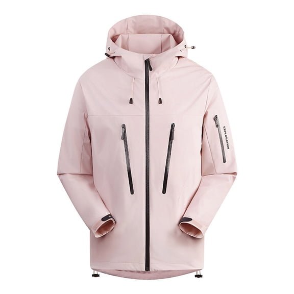 Mens Windbreaker Spring And Charge Coat Thin Outdoor Mountaineering And Riding Windproof Work Coat Zip Front Windbreaker Jacket Pink S