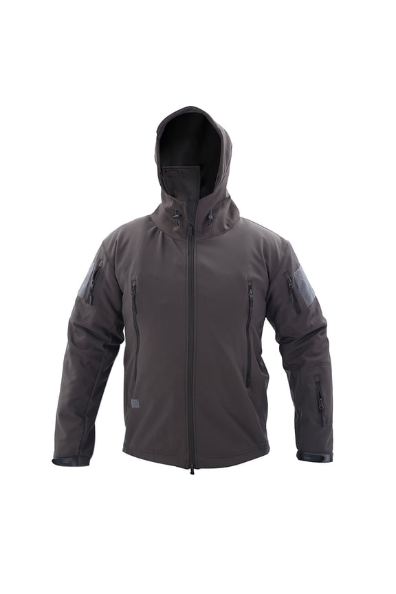 Mens Windbreaker Warm Fleece Soft Outdoor Solid Color Jacket Gray 2XL Zip Front Windbreaker Jacket