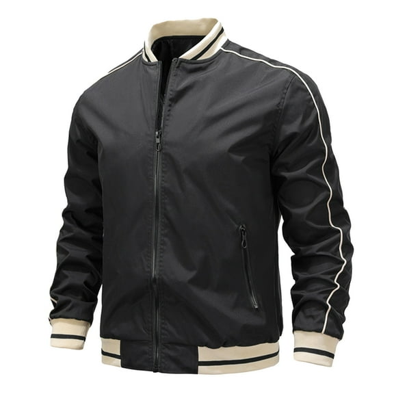 Mens Windbreaker Zip Front Windbreaker Jacket Fashion Casual Outdoor Work Bag Thick Long-sleeved Hooded Casual Coat/jacket Black S