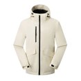 thumbnail image 1 of Mens Windbreaker Zip Front Windbreaker Jacket Man Solid Color Three Prevention Cottoning Climbing Wear As One Down Cotton Intensification Warm Outdoor Jacket Khaki 4XL, 1 of 2