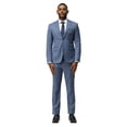 thumbnail image 1 of Mens Windowpane Plaid 3 Piece Suit Set Hybrid Fit Notch Lapel, 1 of 4