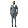thumbnail image 1 of Mens Windowpane Plaid 3 Piece Suit Set Hybrid Fit Notch Lapel, 1 of 4