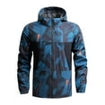 thumbnail image 1 of Mens Windproof Hiking Jacket Cycling Lightweight Mountain Sport Jacket for Men Hooded Windbreaker Raincoat Big and Tall Sizes S-5XL Blue, 1 of 8
