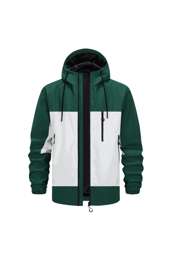 Mens Windproof Jacket Waterproof Lightweight Hooded Raincoat Mountain Sport Outdoor Hiking Travel Shell
